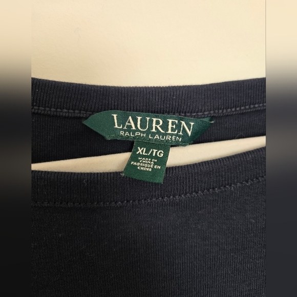 Lauren Ralph Lauren Navy Blue 100% cotton boat neck dress | size XL - Picture 2 of 5